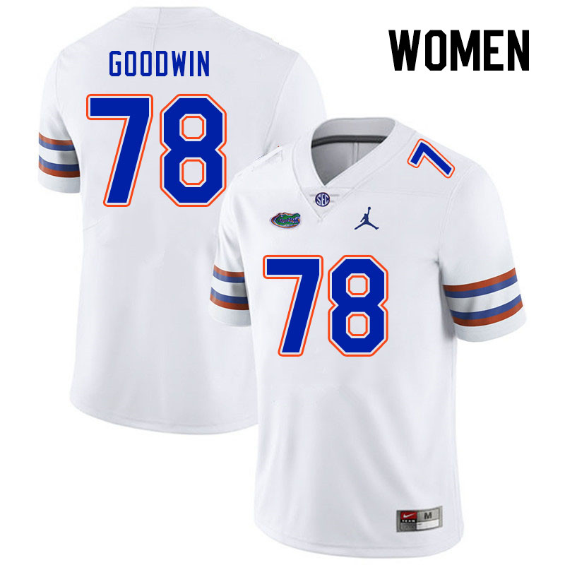 Women #78 Kiyaunta Goodwin Florida Gators College Football Jerseys Stitched-White - Click Image to Close